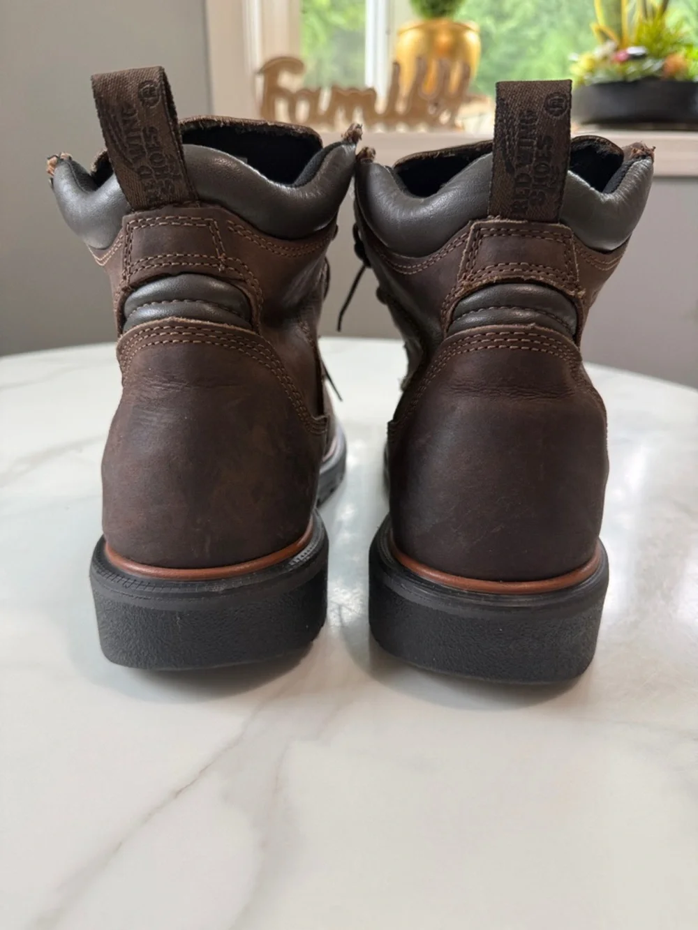 Red Wing Shoes Brown Leather Lace-Up Work Boots